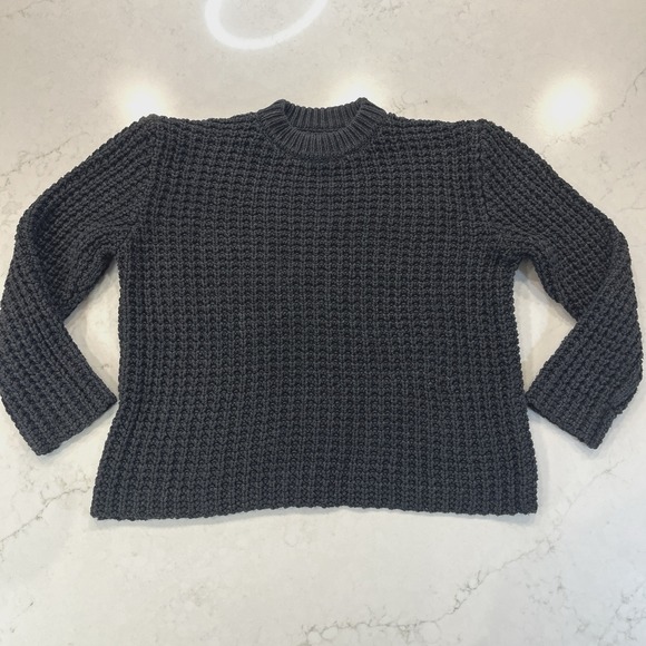 Anine Bing Sweaters - Anine Bing‎ Chunky Knit Sweater Womens Small Oversized Boxy Crewneck Charcoal